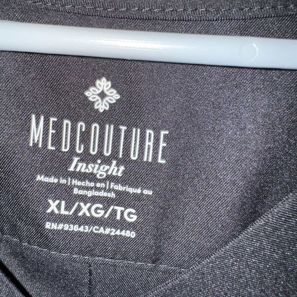 Medcouture Insight Black Scrub Top XL